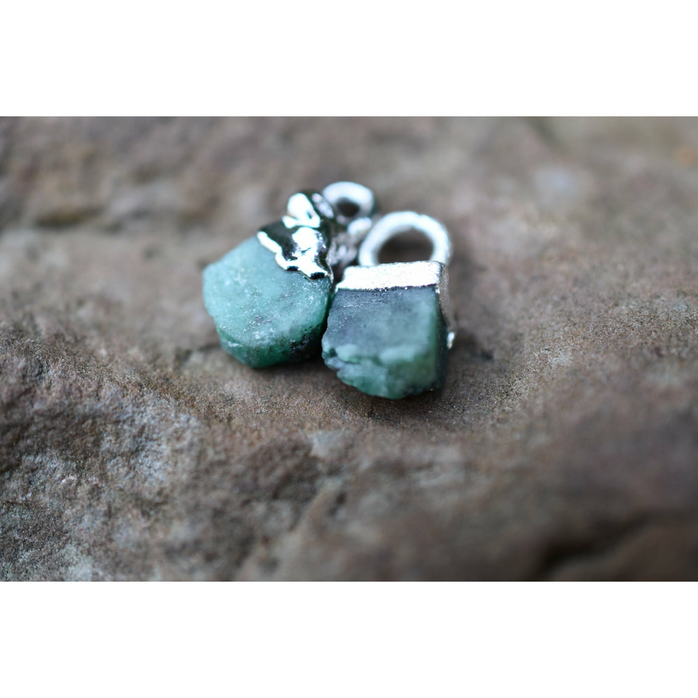 silver emerald charm