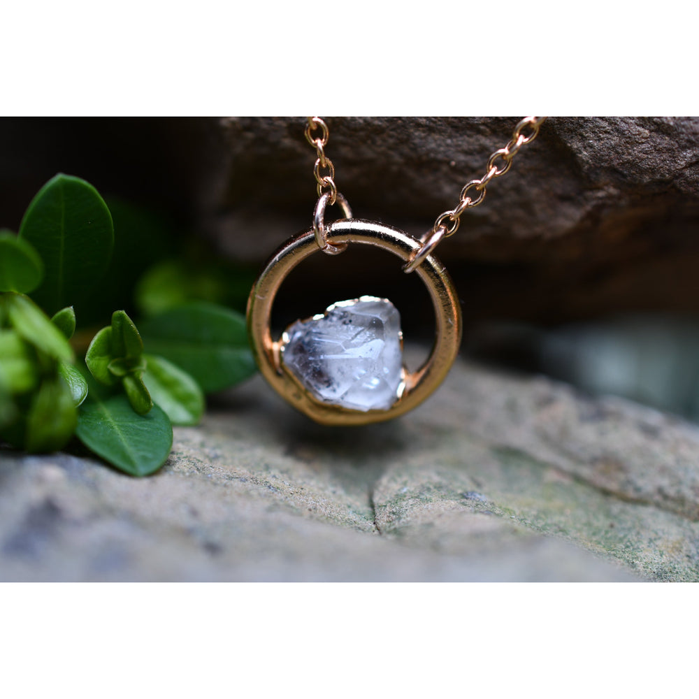 Diamond Quartz Necklace / April Birthstone